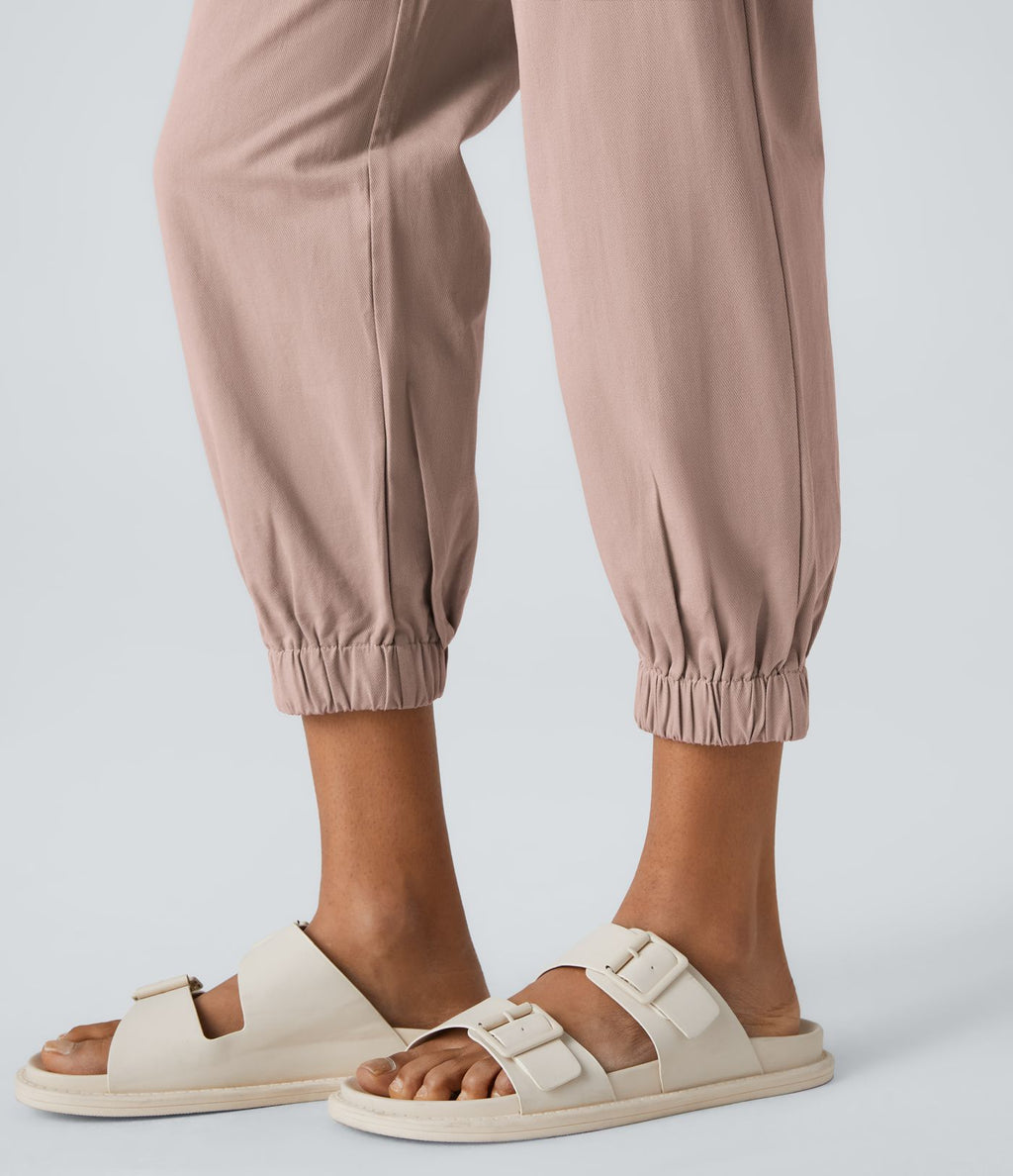 Joggings décontractés à taille mi-haute avec poches