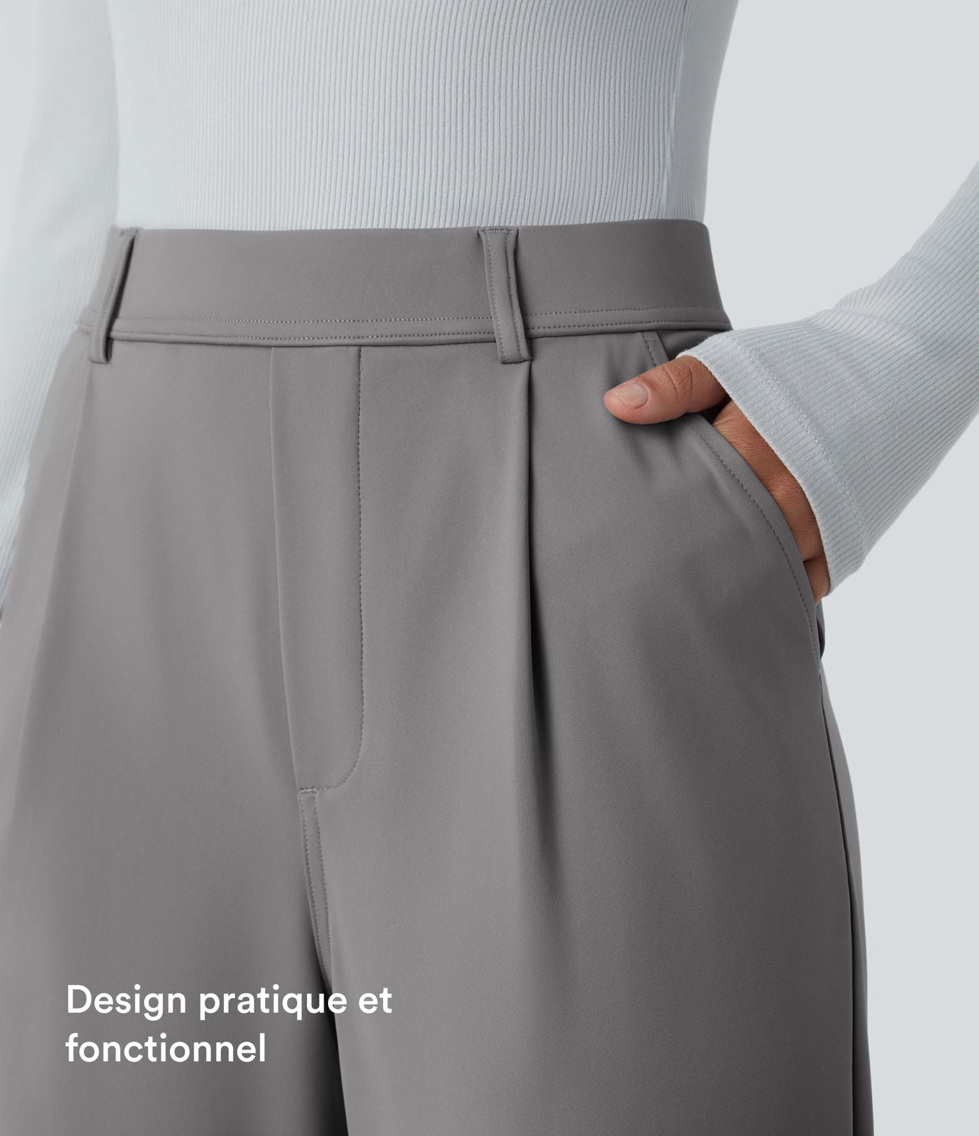 Pantalon tailleur évasé taille haute Halara Flex™ DayStretch avec poches