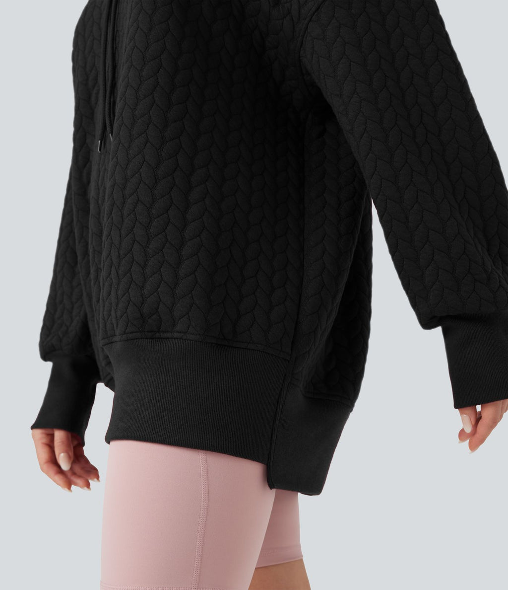 Sweat-shirt à capuche décontracté manches longues coupe décontractée