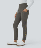 Pantalon taille haute ajusté longueur cheville avec poches décoratives DayStretch