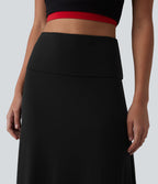 Jupe sirène casual longue taille haute avec ceinture repliable
