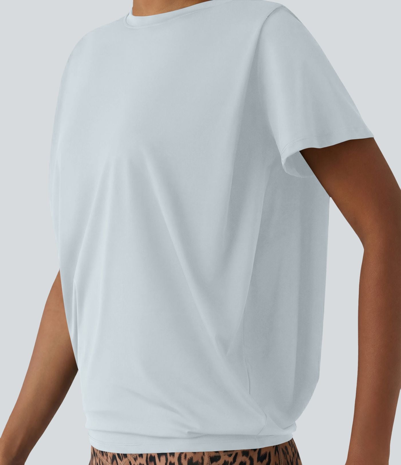 Haut de sport col rond manches courtes effet frais InstantCool avec fronces, protection solaire UPF50+