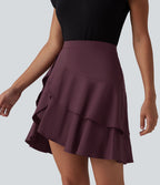 Jupe mini décontractée 2-en-1 SoftlyZero™ Airy effet frais InstantCool taille haute à volants superposés avec poche