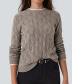 Pull décontracté col rond manches longues