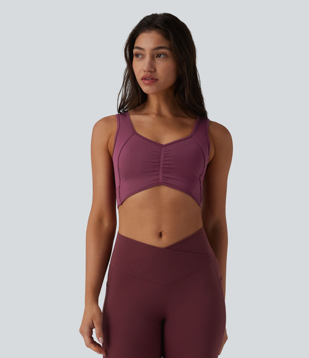 OneForm Brassière de sport de yoga sans coutures maintien léger avec découpes et soutien-gorge intégré réversible