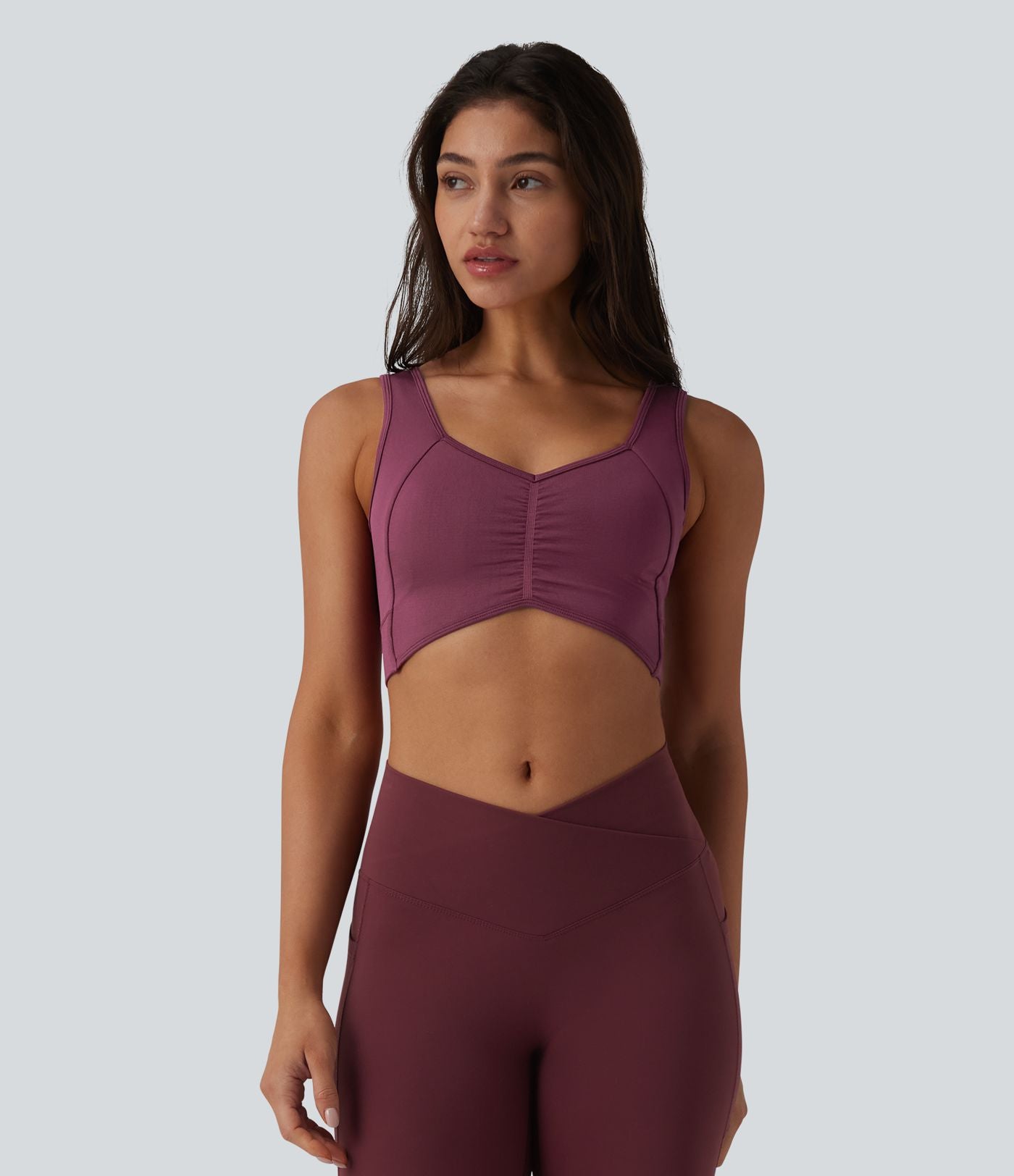 OneForm Brassière de sport de yoga sans coutures maintien léger avec découpes et soutien-gorge intégré réversible