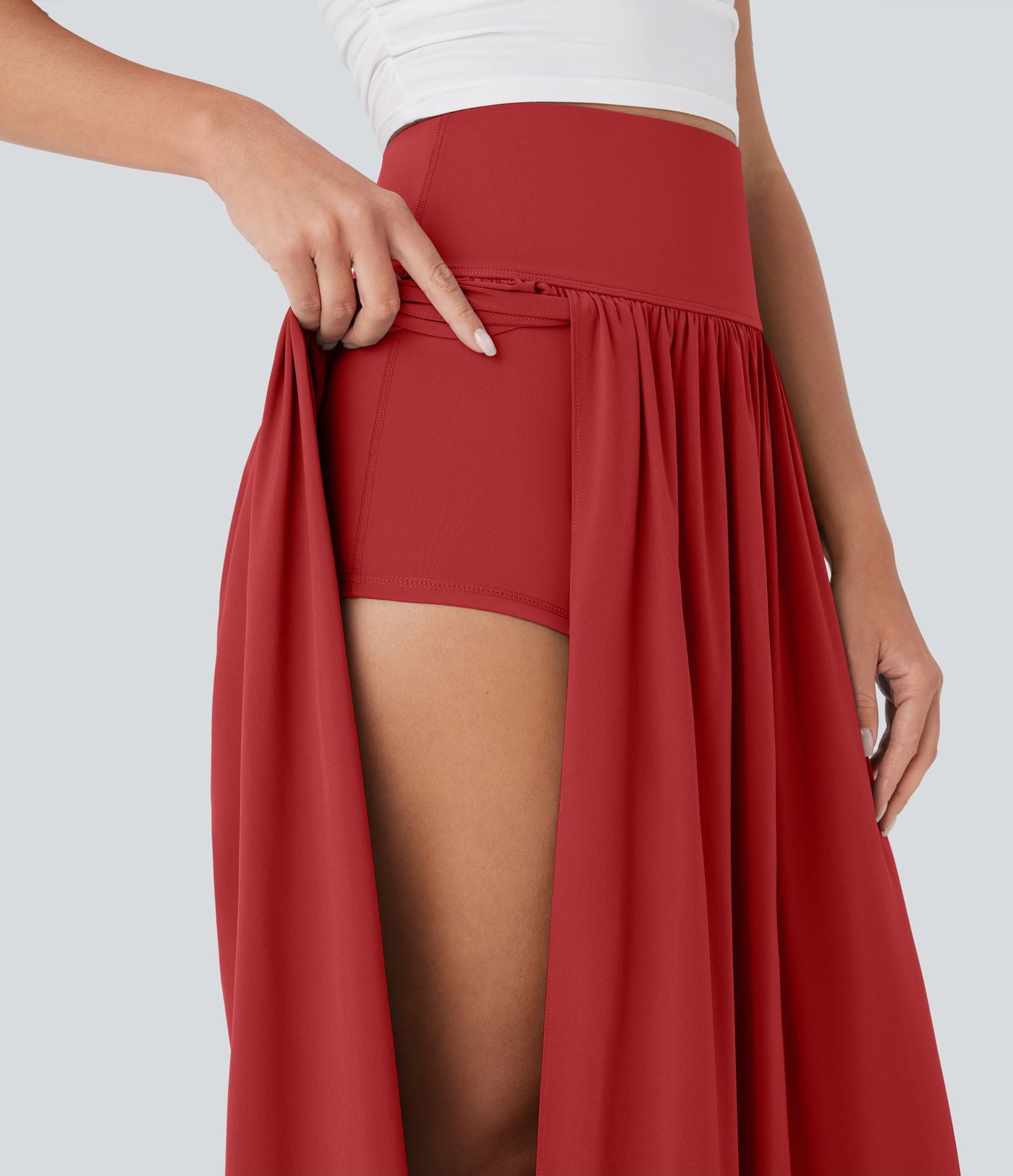 Jupe maxi fluide 2-en-1 gainante taille haute à séchage rapide Breezeful™