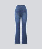 Halara Flex™ Jean bootcut décontracté extensible délavé taille haute à poches multiples