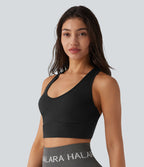 Brassière de sport yoga SoftlyZero™ Plush maintien léger dos nageur col U avec soutien-gorge intégré et poche
