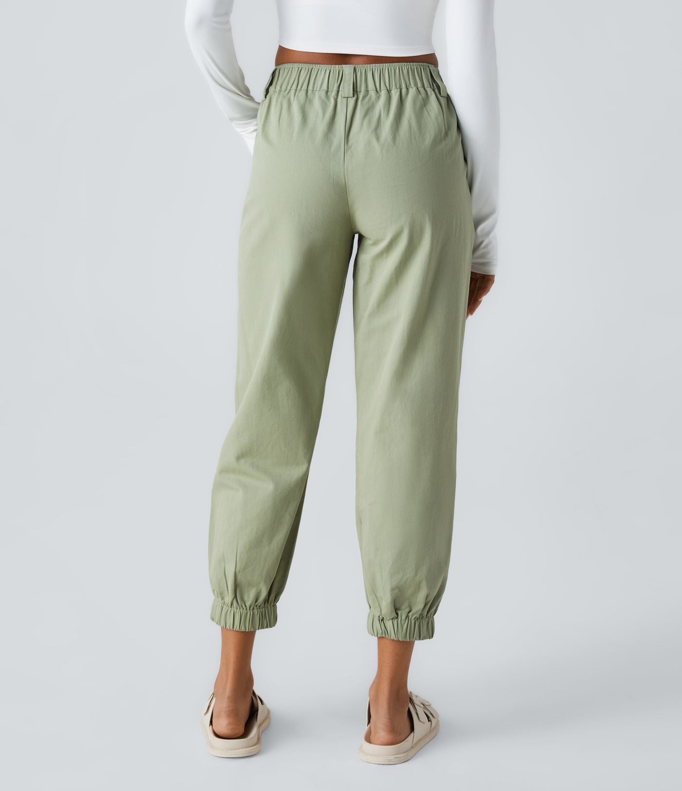 Joggings décontractés à taille mi-haute avec poches