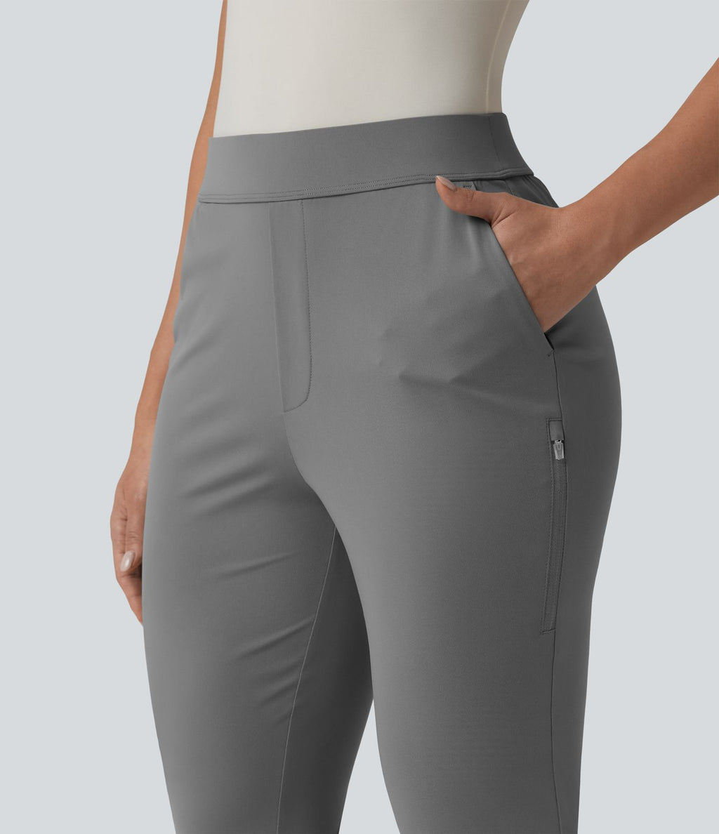 Pantalon de golf fuselé taille haute avec poches