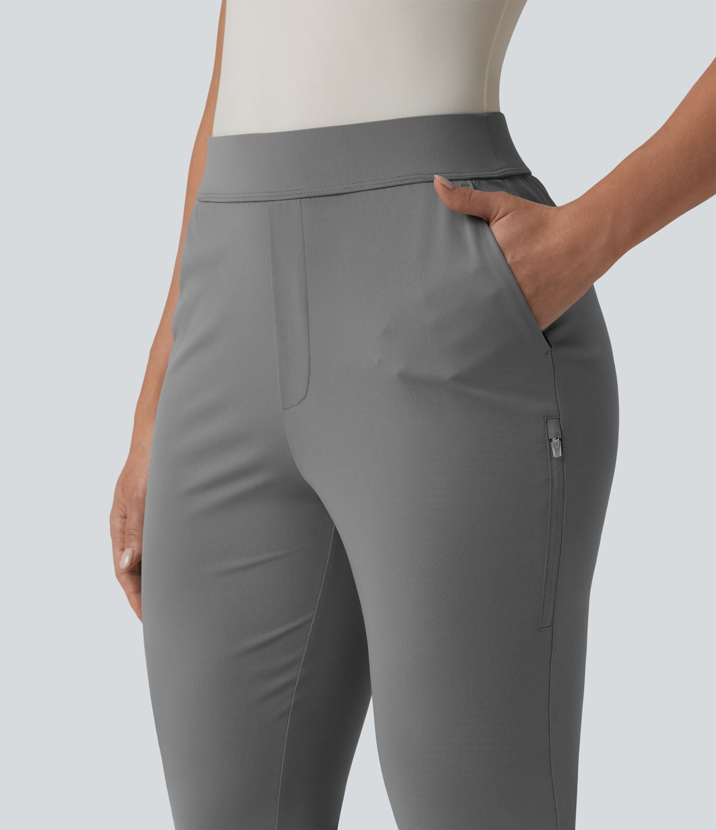 Pantalon de golf fuselé taille haute avec poches