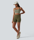 Brassière de sport chinée maintien modéré, dos nu croisé et soutien-gorge intégré