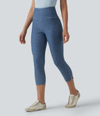 Halara Flex™ Jeggings capri décontracté à rayures fendues taille haute ventre plat avec poches