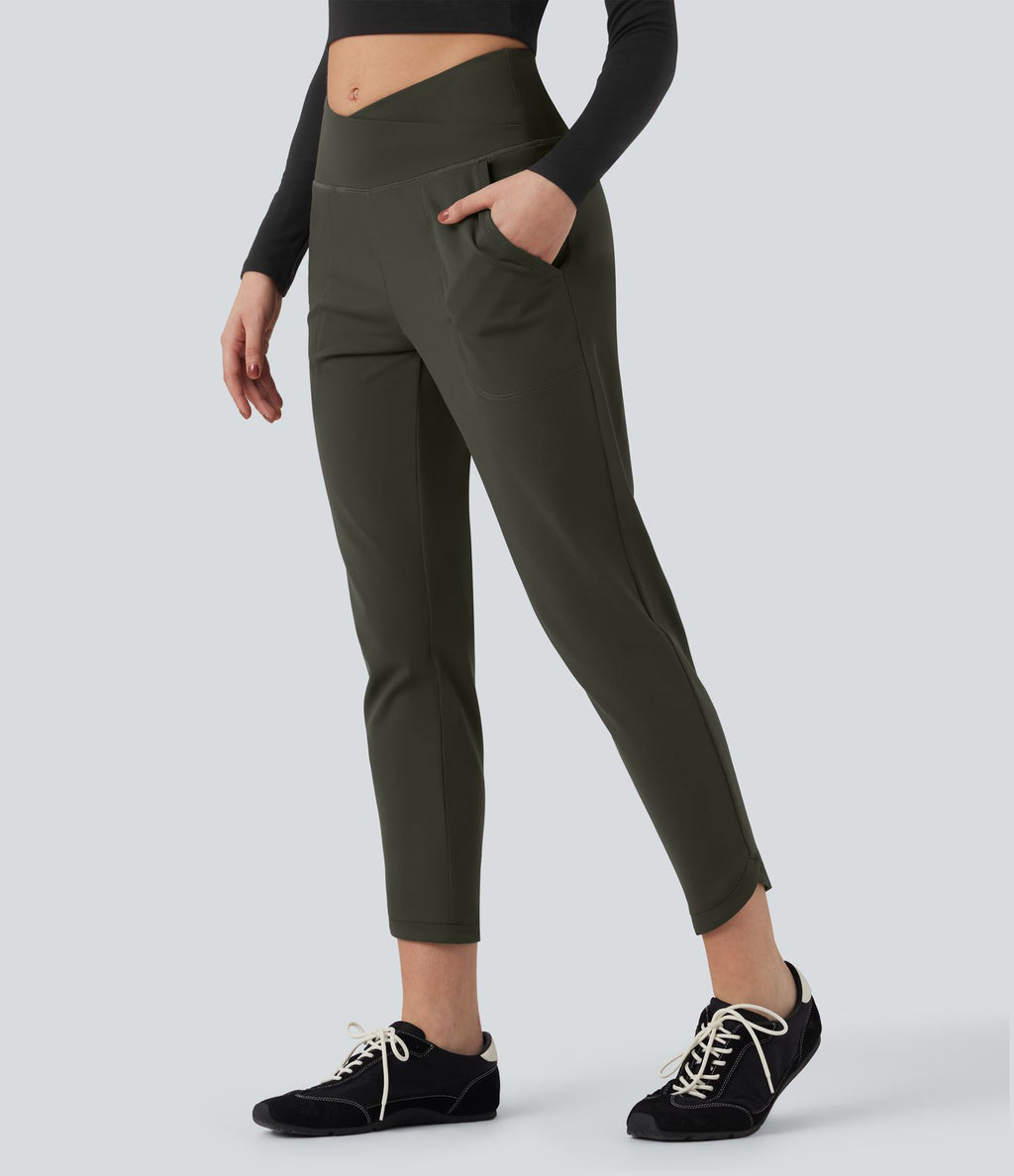 Pantalon fuselé croisé taille haute DayStretch avec poches