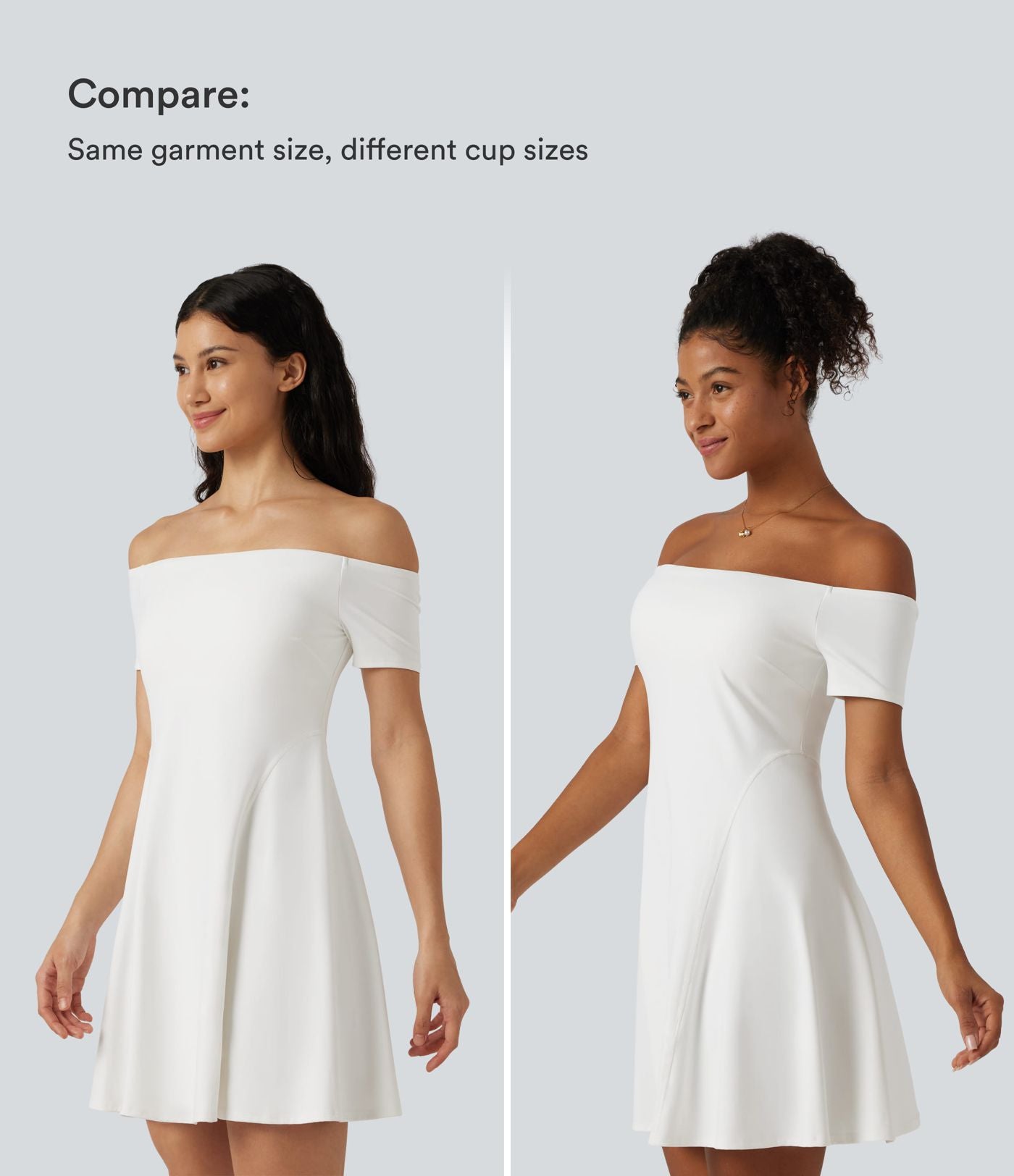 Robe mini SoftlyZero™ Plush épaules dénudées à manches courtes, maintien intégré, bonnets B à E
