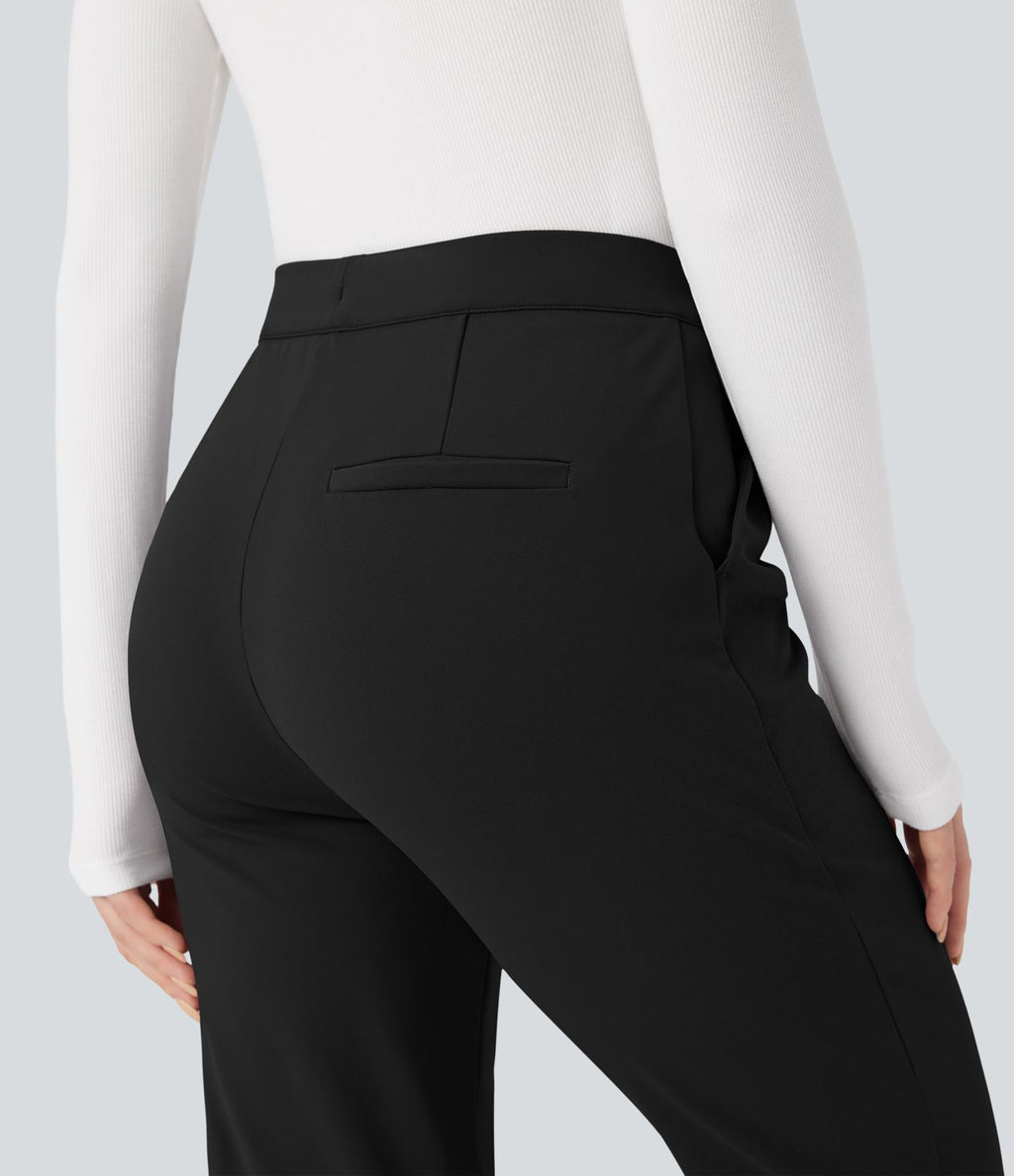 Pantalon de travail ajusté 7/8 repliable taille haute avec cordon de serrage Halara Flex™ DayStretch avec poches