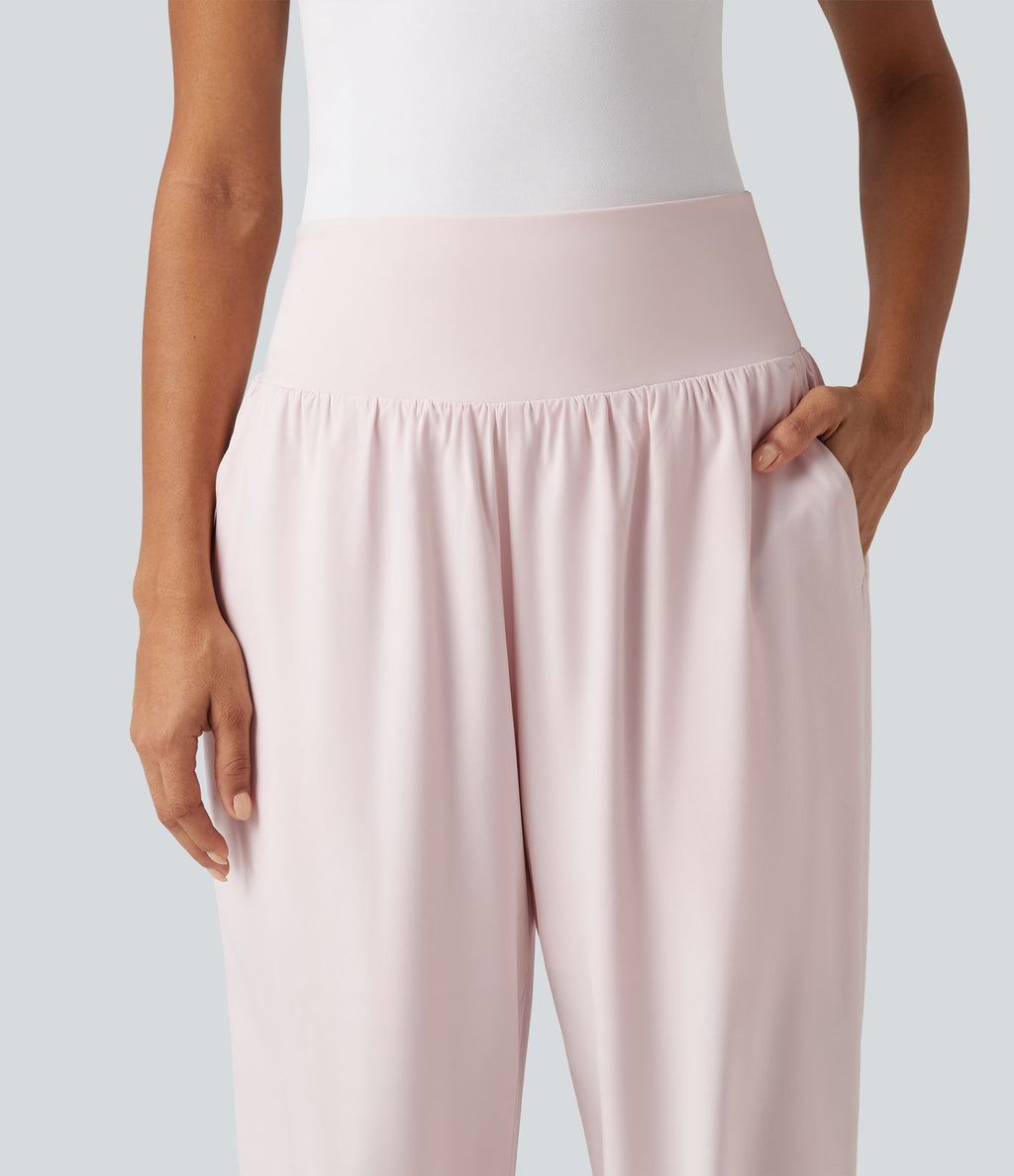 Pantalon Breezeful™ style vacances taille haute gainant 2-en-1 à bas fendu, séchage rapide et poches