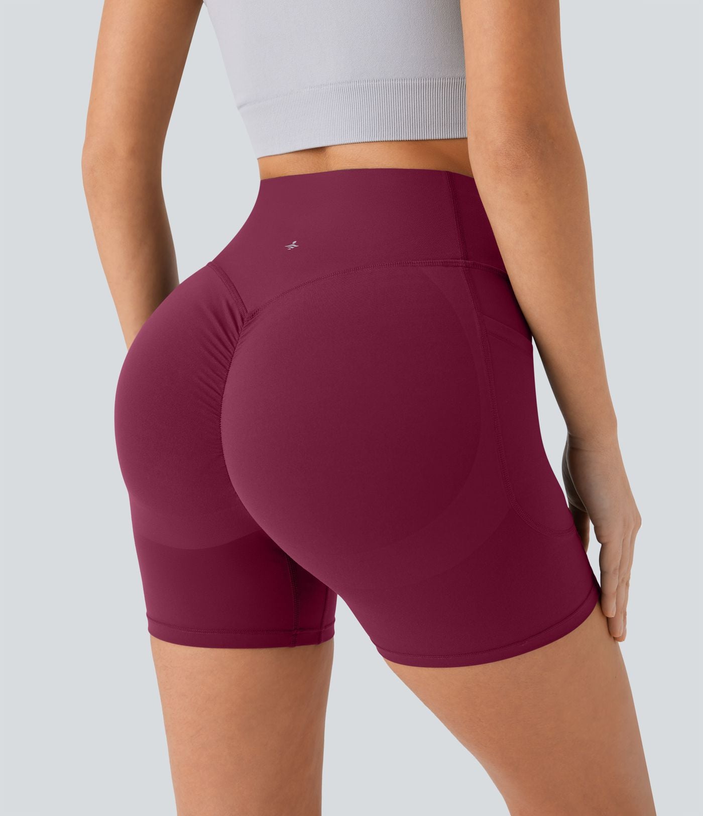 Short cycliste 12,5 cm d'entraînement gainant galbant taille haute avec effet scrunch et poches Halara UltraSculpt™