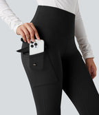 Legging de randonnée polaire gainant taille haute avec poches