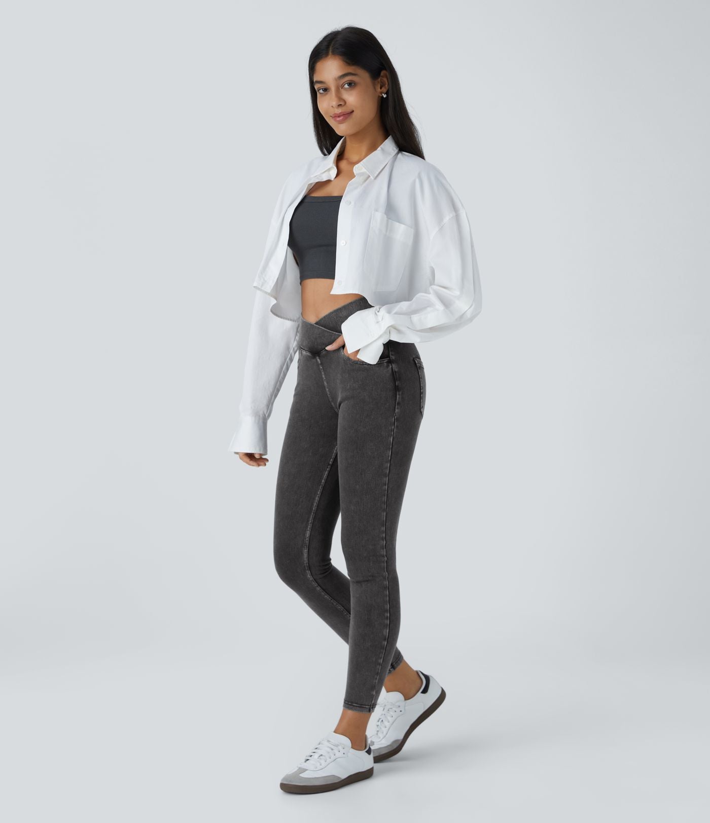 Halara Flex™ Jegging Travail Taille Haute Croisé Poches Multiples Tricot Extensible