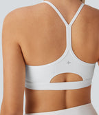 Brassière de sport yoga maille côtelée soutien léger à découpes bonnets A-D