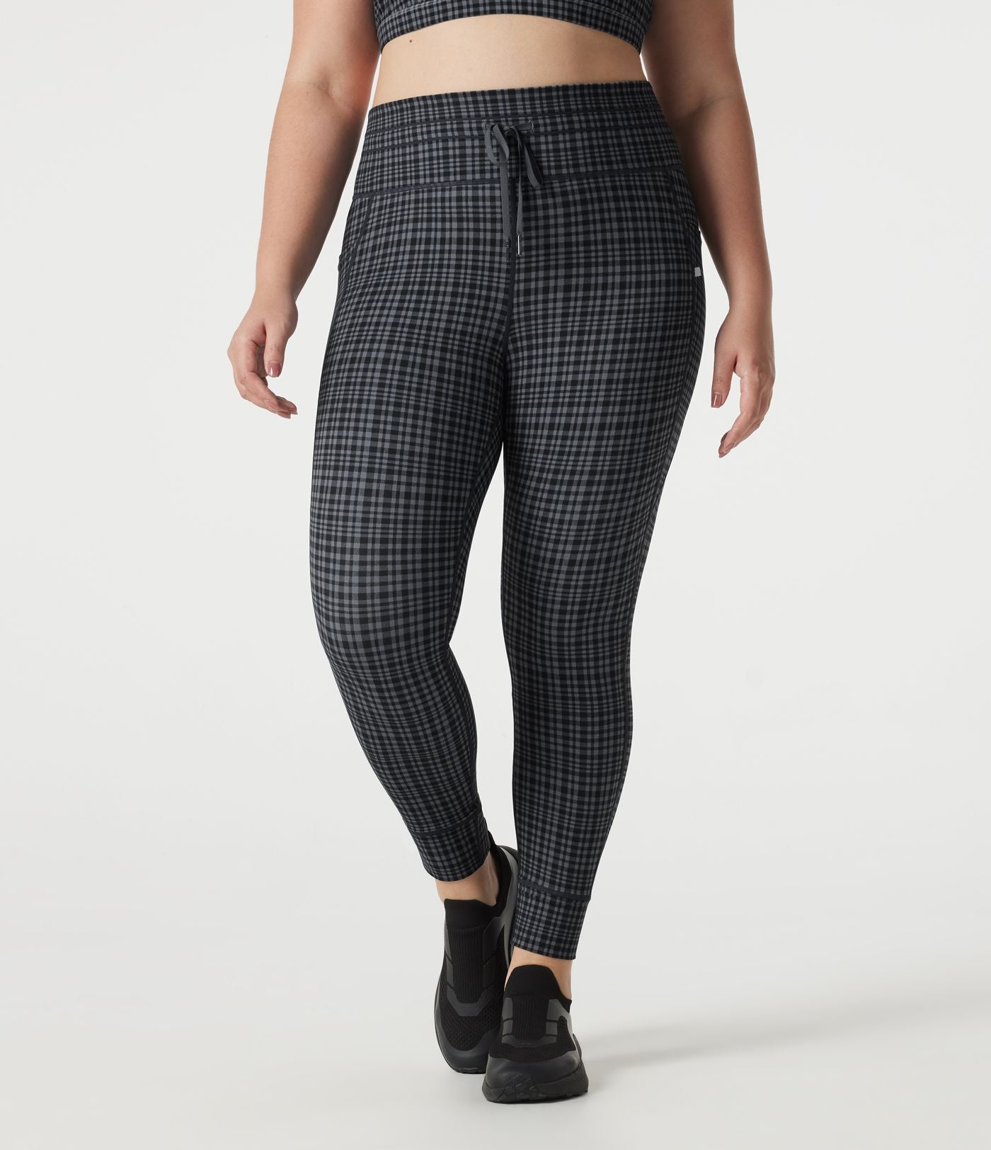 Legging de yoga grande taille Halara UltraSculpt™ taille haute à carreaux avec cordon ajustable et poches