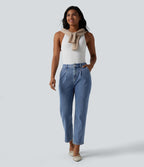 Halara Flex™ Jean droit casual 7/8 taille haute avec poches