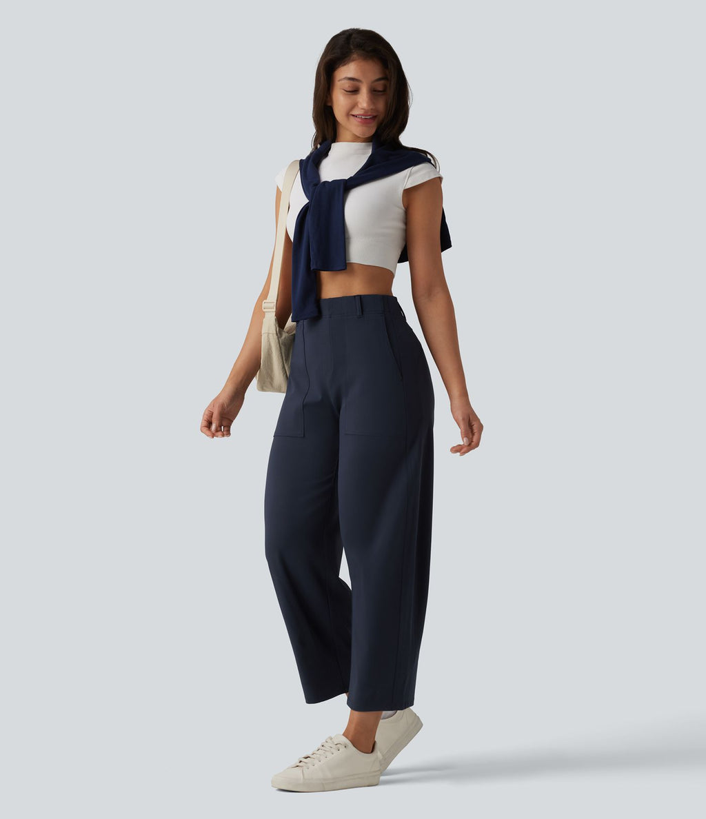 Pantalon barrel DayStretch taille haute avec poches