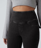 Legging décontracté gainant taille haute effet denim avec poches Halara Flex™