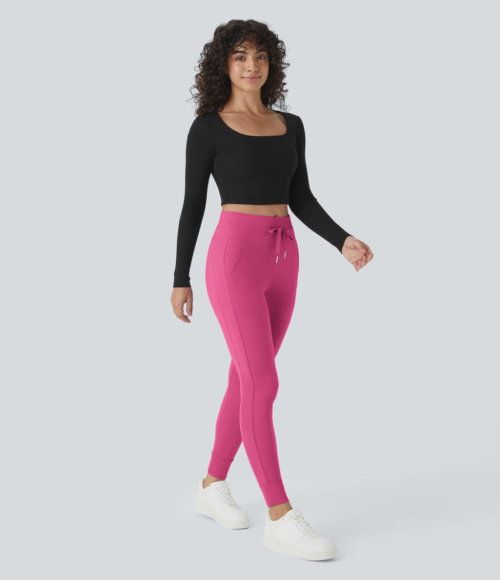 Jogging taille haute Softlyzero™ Plush avec cordon de serrage et poches latérales