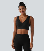 Brassière de sport SoftlyZero™ Airy effet frais InstantCool col V maintien léger avec mesh contrasté et brassière intégrée