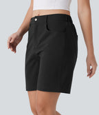 Short de randonnée déperlant taille moyenne 17,5 cm avec boutons, zip et poches multiples