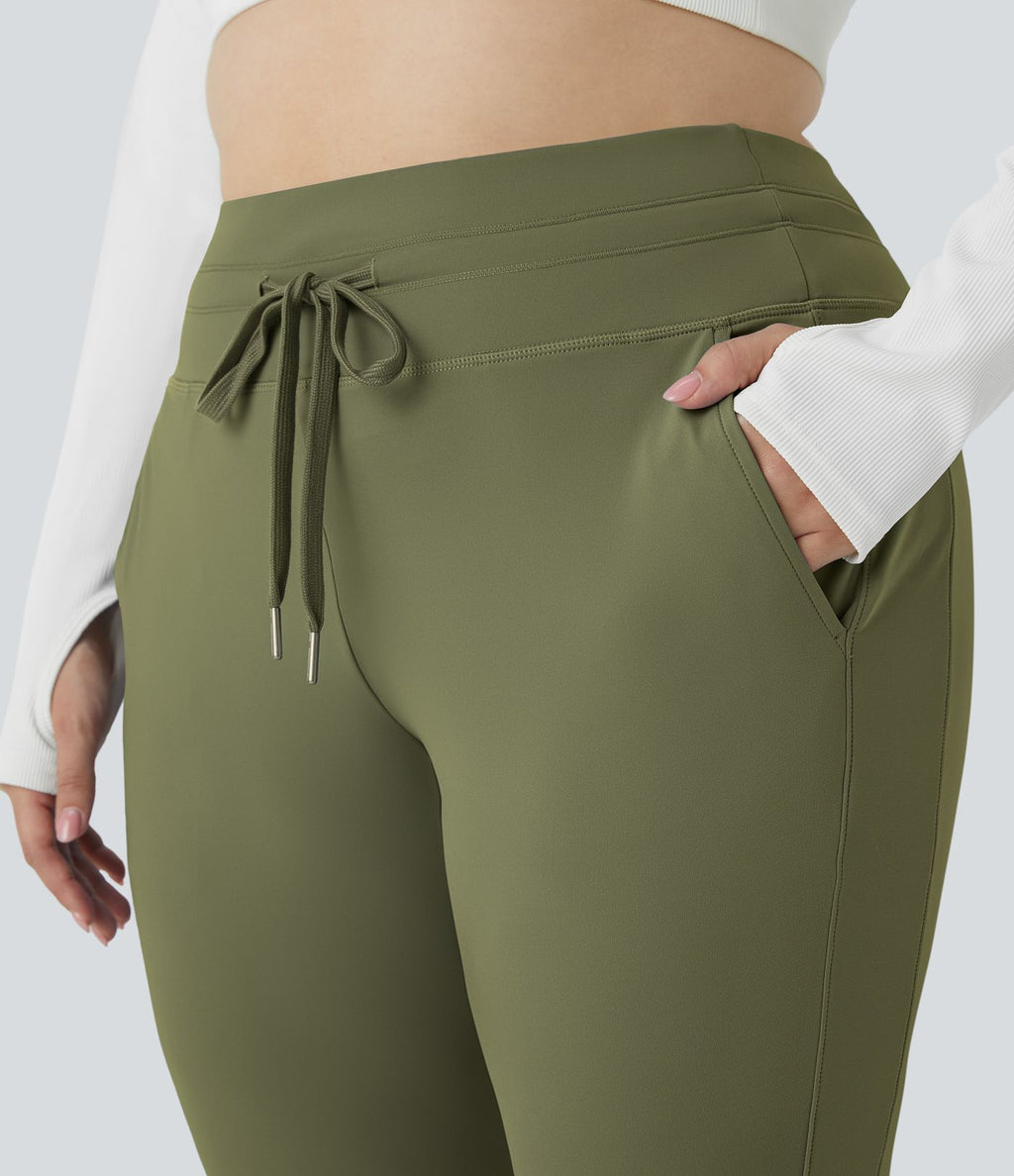 Jogging grande taille SoftlyZero™ Airy taille haute avec cordon de serrage poches latérales longueur complète effet frais InstantCool, protection solaire UPF50+