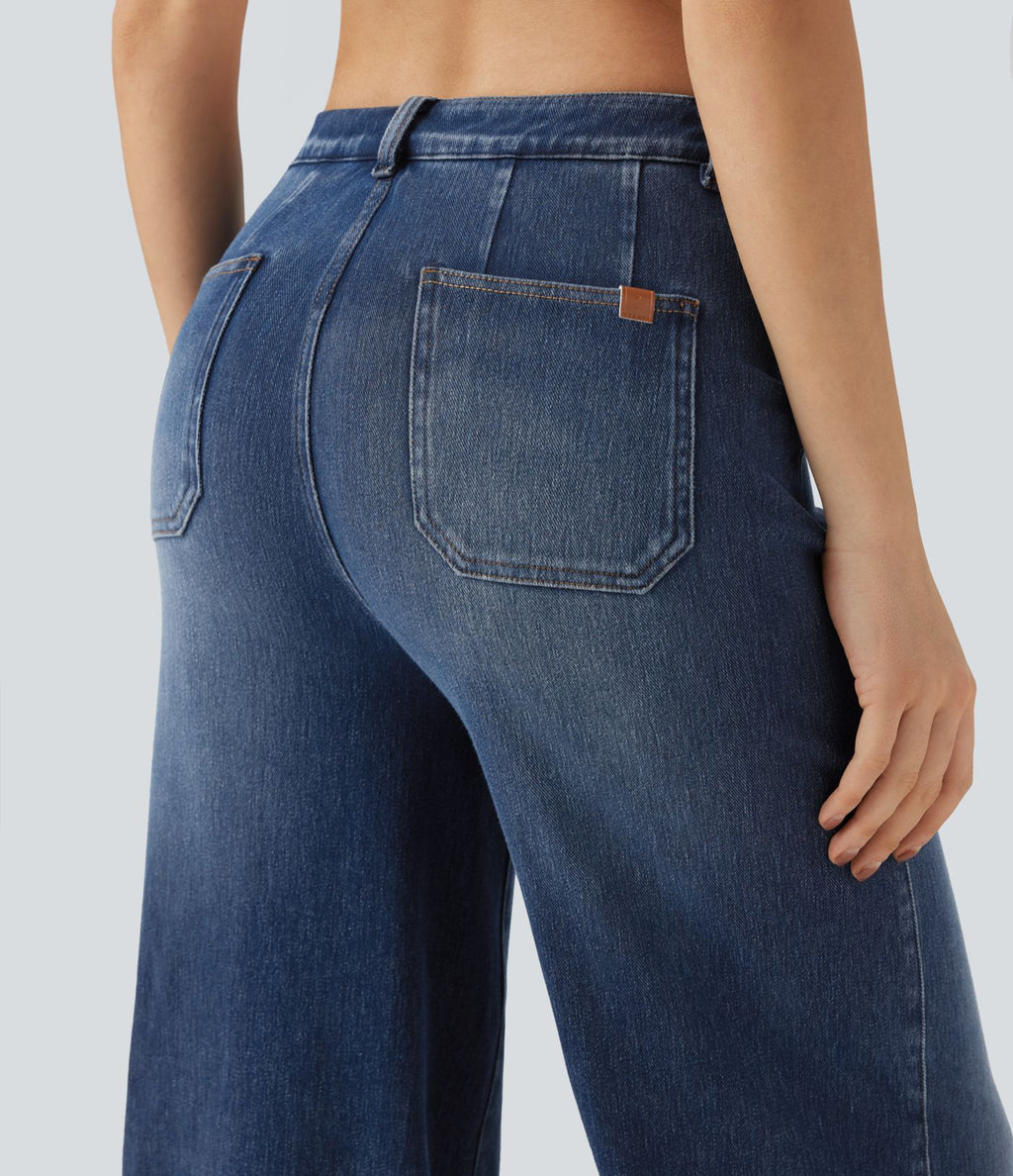 Halara Flex™ Jean large décontracté taille haute gainant avec poches