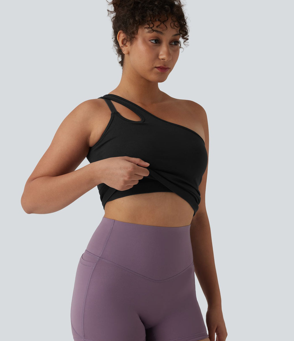 Débardeur yoga asymétrique OneForm Seamless Flow avec brassière intégrée