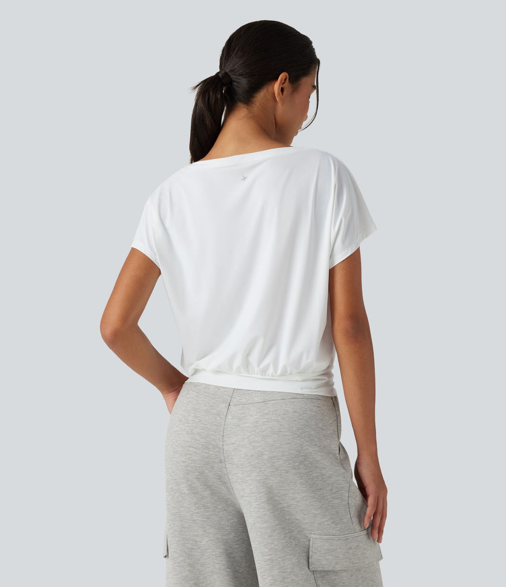 Haut de yoga effet frais InstantCool à séchage rapide avec manches courtes et encolure arrondie