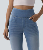 Jean évasé Halara Flex™ gainant casual taille haute avec poches