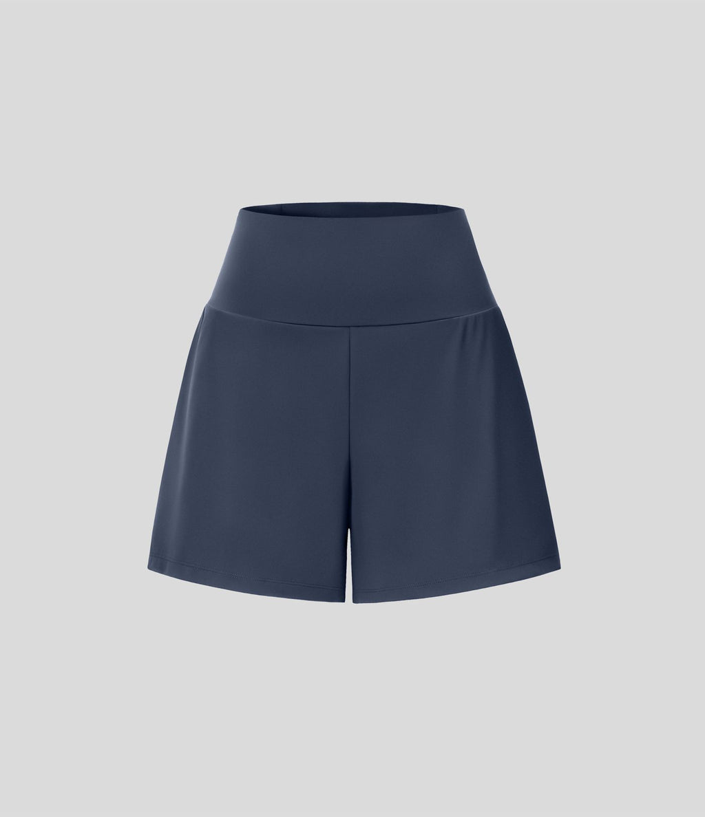 Short yoga 2-en-1 SoftlyZero™ Airy effet frais InstantCool taille très haute 12,5 cm avec poches, longueur allongée