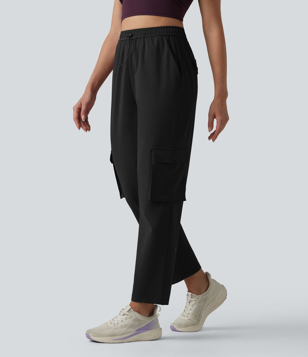 Pantalon cargo fuselé de sport DayStretch taille haute avec cordon de serrage réglable et poches