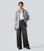 Jean droit baggy Halara Flex™ taille mi-haute avec cordon ajustable et poches