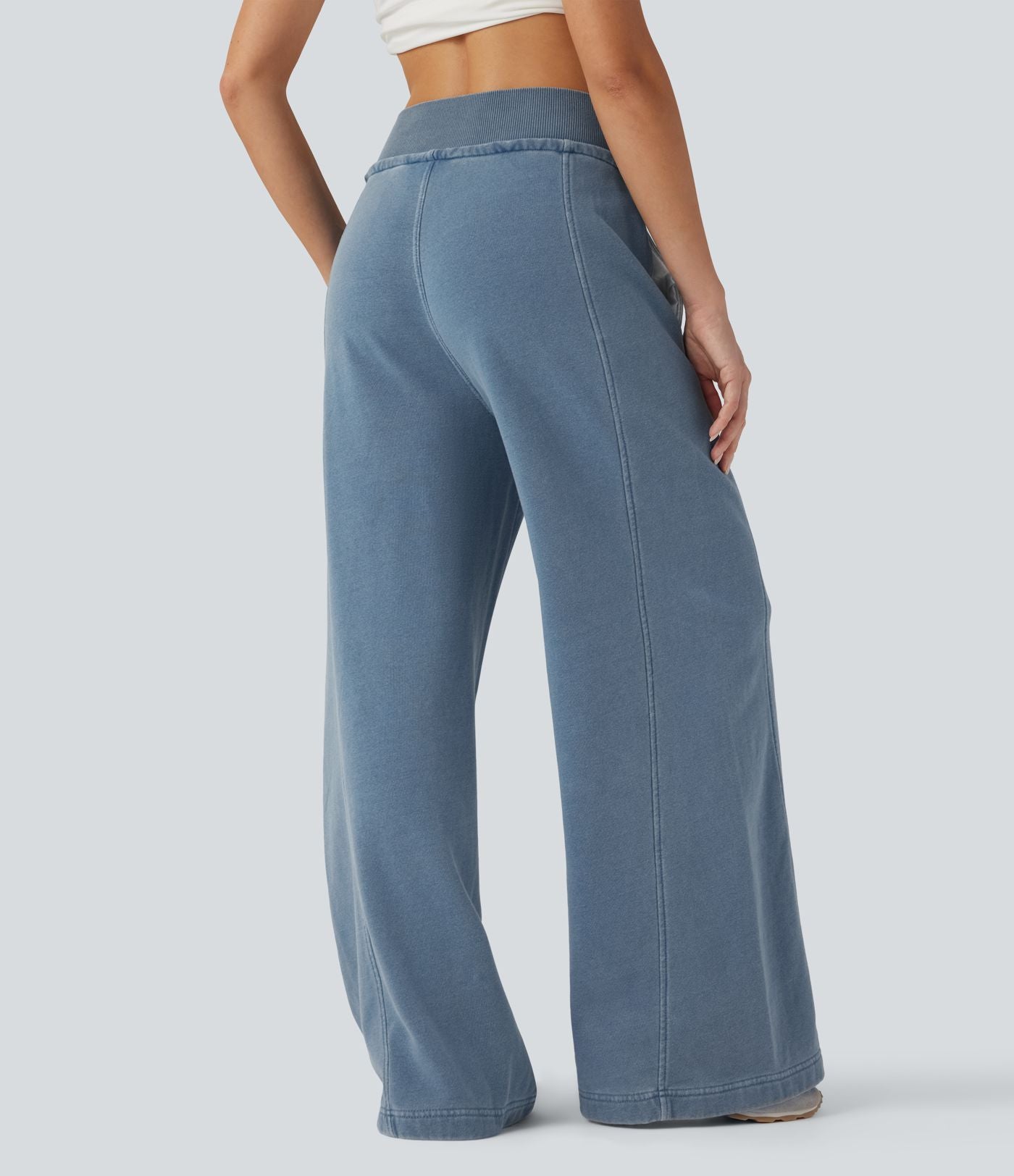 Jean jogging baggy Halara Flex™ molleton français taille haute avec cordon de serrage et poches