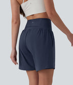 Short de yoga SoftlyZero™ Airy 2-en-1 gainant taille très haute effet frais InstantCool 17,5 cm avec poches