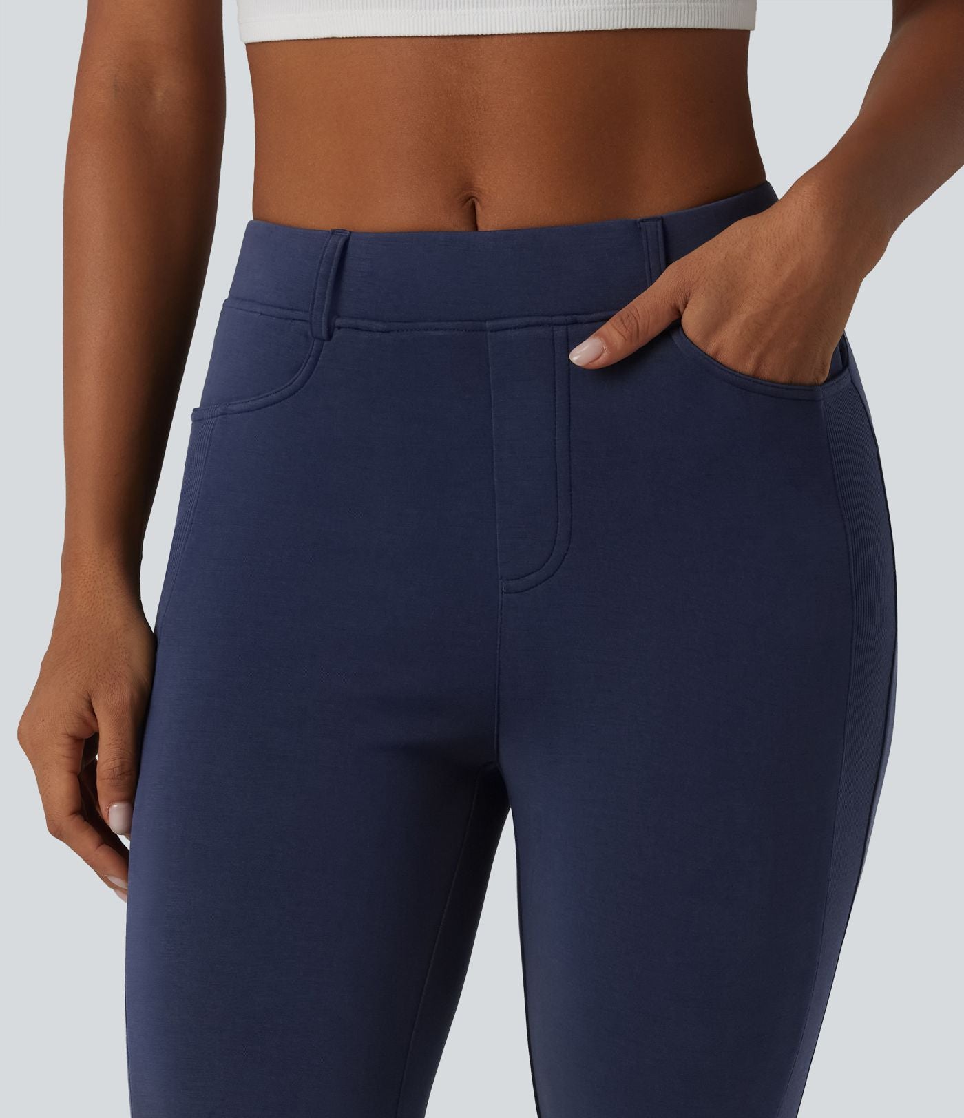 SpacerTek™ Pantalon casual skinny taille mi-haute avec poches