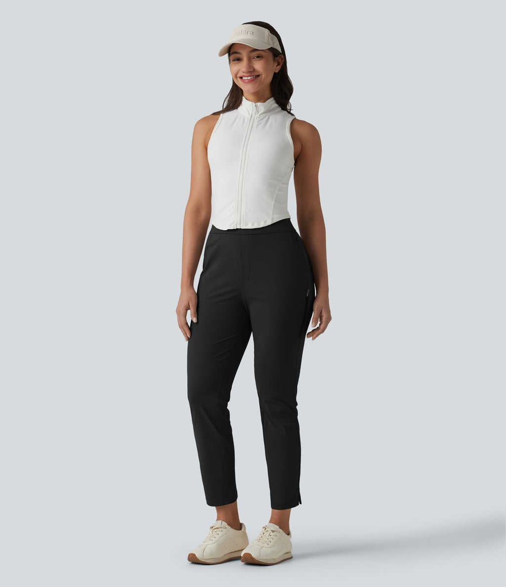 Pantalon de golf fuselé taille haute avec poches
