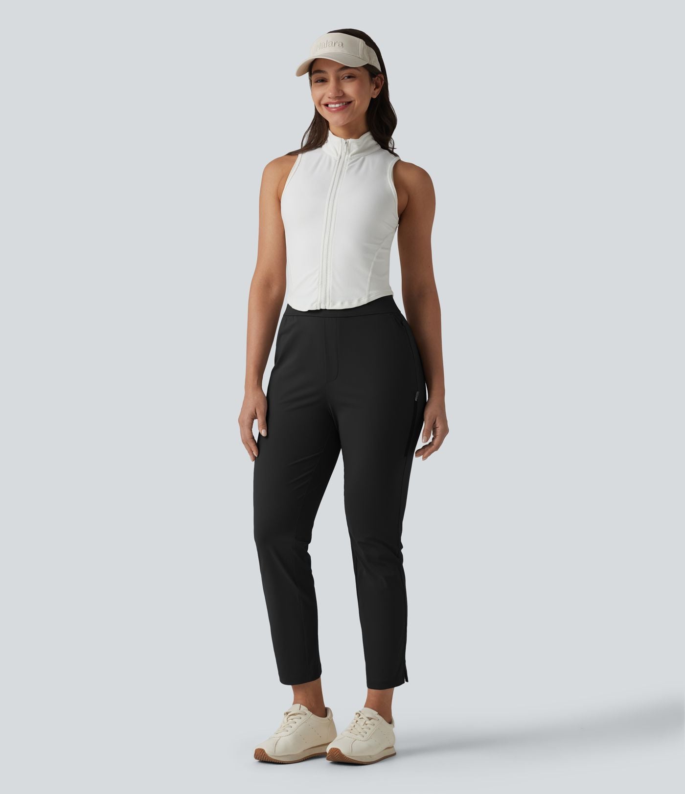 Pantalon de golf fuselé taille haute avec poches