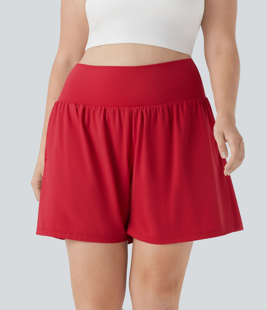 Short tailleur 2-en-1 Cool Touch yoga taille très haute Softlyzero™ Airy grande taille 17,5 cm avec poches