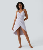 Robe de Plage Fines bretelles croisée dos nu effet portefeuille effet frais InstantCool