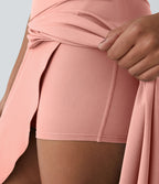 Jupe Longue Casual Breezeful™ Taille Haute à Volants 2en1 Fluide Sèchement Rapide Quotidien Maxi