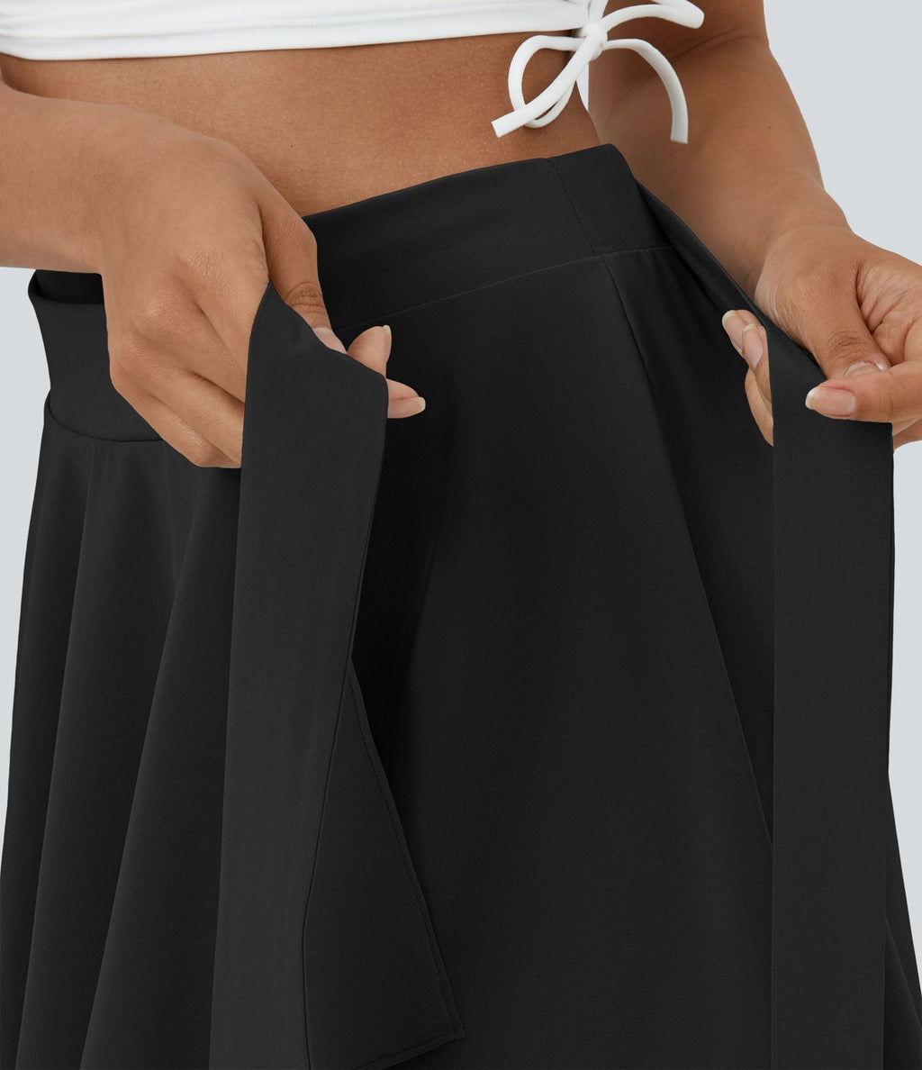 Breezeful™ Jupe Évasée Casual Taille Haute 2 en 1 Poche Latérale Séchage Rapide